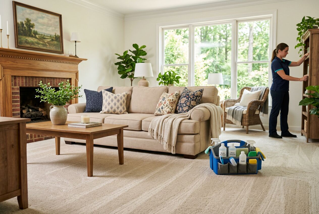 Freshly cleaned living room in a Braselton home